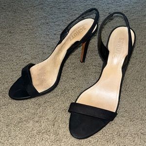 Schutz tiny strap black heels